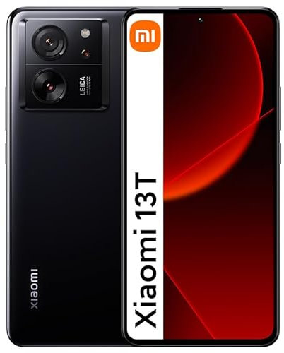 Xiaomi Smartphone 13T 5G, système Leica triple appareil photo 50 MP, écran AMOLED 144 Hz, processeur MediaTek Dimensity 8200-Ultra 4 nm, batterie 5000 mAh 12 Go + 256 Go (noir brillant)