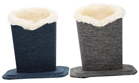 HOMSFOU 2 Pièces Porte-lunettes En Lin Étui Lunettes Porte- De Magasin Présentoir à Support De Moelleux Élégantes Peluche Boîte Rangement Majeur