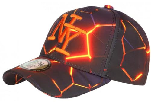 Hip Hop Honour Casquette Enfant Orange et Bleue Originale Badyx NY Baseball de 7 à 12 Ans - Taille Unique - Orange