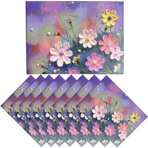 YOKIOU 8 Einladungskarten mit Kuvert, Grußkarte, Partyeinladungen, Verpackung Grußkarte für Geburtstag Jugendweihe Hochzeit Konfirmation Kommunion, Sowohl für Männer als auch für Frauen (Lila)