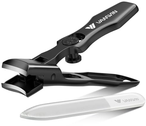 Coupe-Ongles pour Hommes Ongles Épais, VANWIN Coupe-Ongles pour Seniors Grande Ouverture Large, Coupe-Ongles Robuste Anti-Éclaboussures avec Verrou de Sécurité et Réservoir de Récupération pour Femmes