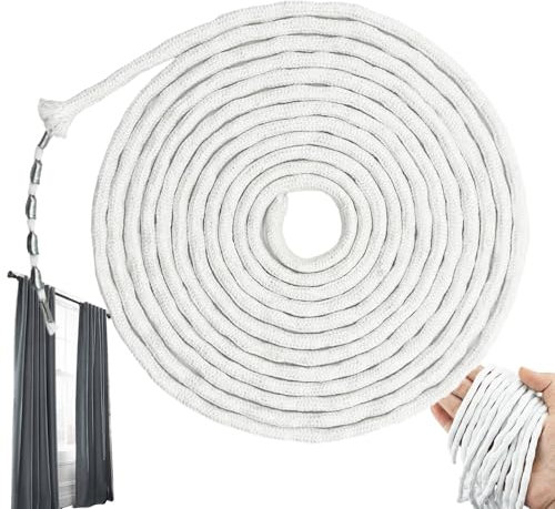 5 m nastro di piombo per tende, 150 g, pesante catena al piombo, per tende, tessuti, zanzariera, tende (bianco)