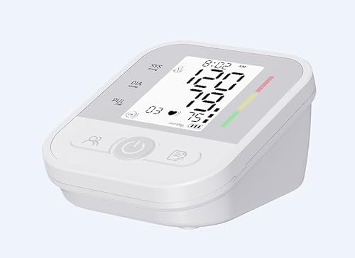 NWOUIIAY Tensiometre Bras Professionnel avec Écran LCD Fonctions de Rappel d'Arythmie et Mémoire 2 Utilisateur Moniteur de Tension Artérielle à Brassard 22-42 cm pour Adultes Âgées et Familles
