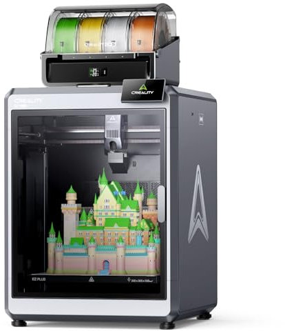 Creality K2 Plus Combo 3D Drucker Mehrfarbig mit CFS, Großes Bauvolumen 350x350x350 mm, Bis zu 16 Farben (4 CFS), Max. Geschwindigkeit 600 mm/s, Aktiv beheizte Kammer für PLA-CF PA-CF PET ASA PPA-CF
