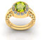 DENMOUS AMZ4987 Ring für Damen und Herren, 4,25 Karat, 3,35 Karat, AA++, zertifizierter natürlicher grüner Peridot, Edelstein, Panchdhatu, Metall, verstellbar, Small, Sterling Silber