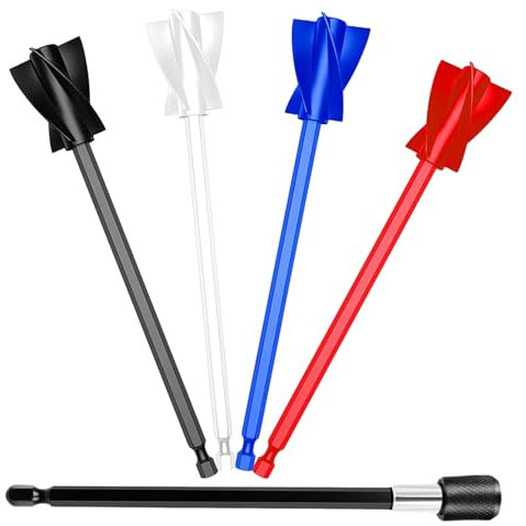 5 Pcs Paint Mixer for Drill, Paint Mixer, Paint Stirrer for Drill, Mixing Paddle for Drill, Mixing Paddle, Paint Whisk for Drill, for Mixing Epoxy Resin, Paint, Pigment, Glaze