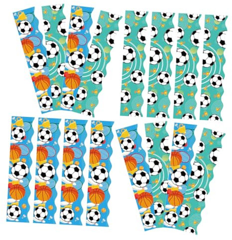 SEWACC 60 Blatt Sport-pinnwand-ränderaufkleber Aquarell-ränder Für Die Klassenzimmerdekoration Fußball- Und Basketball-motive