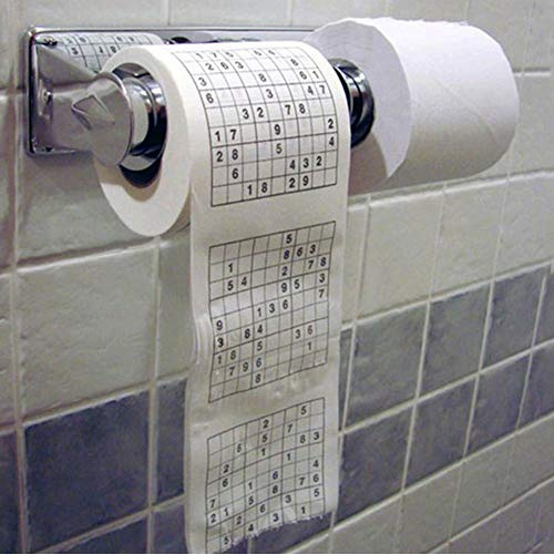 Lustiges Zahlen-Sudoku-gedrucktes Bade-Toilettenpapier aus Weichem Holzzellstoff für Zuhause, Café, Restaurant (Wie gezeigt)