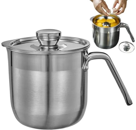 Eiertrenner – Eiertrenner aus Edelstahl mit großer Kapazität, Eiertrenner für rohe Eier | großer Raumteiler mit Deckel und Griff, für Baiser, Kuchen,