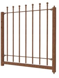 ELEO Gartentor Ancona rostoptik - 1x1 m Gartenpforte klein aus Metall als Eingang in den Garten handgeschmiedet Schmiedeeisen rost Edelrost - Gartentür massiv und stabil