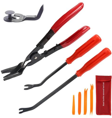 LPZMPZ Hebelwerkzeug Auto Demontage Türverkleidung Werkzeug Auto Zierleistenkeile Loesezange Pry Tool mit Stemmhebel Lösehebel Kunststoffkeile Lösewerkzeug Set für KFZ Türverkleidung Clips Satz