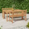 Fasba 3-TLG. Garten Essgruppe Holz, Terrassenmöbel Set 4 Personen, Holz Sitzgruppe, Gartenmöbel Balkonmöbel Set Tisch Bank Massivholz Teak/ 3157153