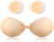 woleeup Sticky Bra Push Up Bras for Women - Silicone Stick on Bras, Invisible Adhesive Bra Reusable Backless Strapless Bras for Wedding Party Dress (UK, Cup & Band, D, Beige)