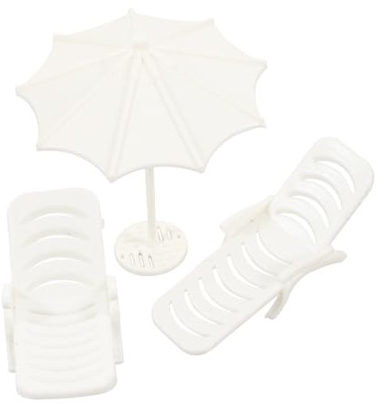 MILISTEN 1 Satz Mini- Mini-hausverzierung Simuliertes Strandkorbmodell Mini-liegestuhl-Modell Puppenstuhl Mini-Stuhl Stuhlmodell Mini-strandkorb Mini-Ornament Abs Weiß