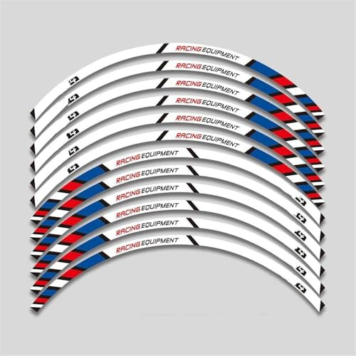 DTSGCX Aufkleber-Set Motorrad-Radaufkleber, wasserdichte Reflektierende Aufkleber, Felgenrandstreifen Für B&MW HP4 HP6 S1000RR S 1000RR(Style 1)