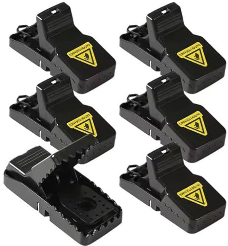 Rattenfalle & XL Mausefalle 14x7 cm Set 6 Stück – Wiederverwendbare Schlagfallen gegen Ratten & große Mäuse | Stark, Ungiftig & Hygienisch für Innen- und Außenbereich