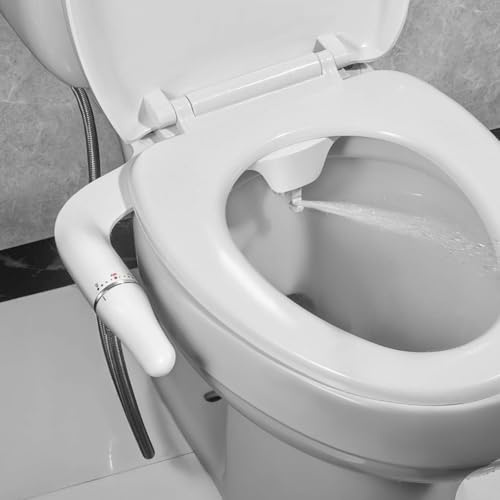 Bidet WC WC, Ultra-thin Kit Sedile Giapponese Per Bagno, Spruzzatore Boku, Ugello Retrattile E Pressione Dell'acqua Regolabile, Ingresso In Ottone, Bianco (Due Ugelli)
