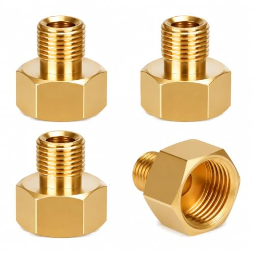 4PCS Adapter für Gasherd 1/2 auf 1/4, Gasanschluss Adapter Reduzierstück, Messing Gasverbindung für Kocher, Campingkocher und Gasherd, Doppeladapter für LPG und Outdoor Nutzung, Anschlussstück