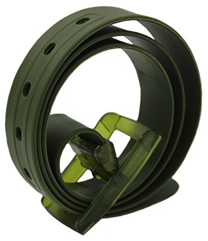 MESHIKAIER Unisex Casual Gürtel aus Silikon Damen Herren Silikon Gürtel + Kunststoff Schnalle (Armee Grün)