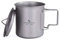iBasingo 420ml Titanium Mug Camping Cup Tea Coffee Water Pot with Lid Ultralight Outdoor Travel Tableware with Foldable Handle Picnic Backpacking Trekking Portable Drinkware Survival Gear Ti3025D