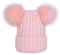 LAUSONS Kinder Kunstfell Bommelmütze Mädchen Winter Strickmütze mit Zwei Bommeln Rosa
