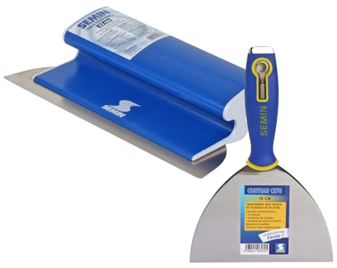 Semin Lame CE 78 pour Enduire et Lisser, 25 cm et Couteau à Enduire Multifonctions CE 78, 15 cm
