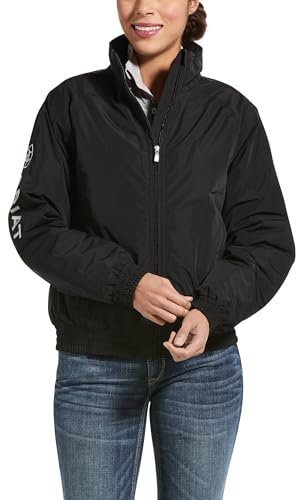 Ariat Womens Stable Coat Jacket Black - Lightweight Waterproof Sprayproof - Lightweight quilted internal lining - Fitted Hem Size - XXL