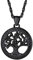 FOCALOOK Collier Homme Rond Noir Pendentif Arbre de Vie Ciselé avec Chaîne 55+5cm Réglable 3mm Bijou Judaïque