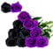 Floralsecret 12 Pezzi Fiori Artificiali Seta Rose Bouquet Fiori Finti a Casa, Matrimonio, Decorazioni per Feste(Nero, Viola)