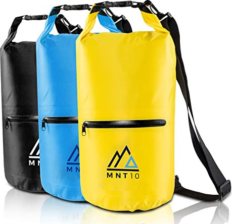 MNT10 Dry Bag Packsack wasserdicht mit Tragegurt I Dry Bags Waterproof 20l I Wasserfeste Tasche für Reisen, Outdoor und Camping I Seesack wasserdicht und widerstandsfähig (Gelb, 20 Liter)