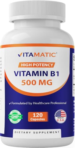 Vitamatic Vitamin B1 500 mg (Thiamine Mononitrate), 120 Capsules