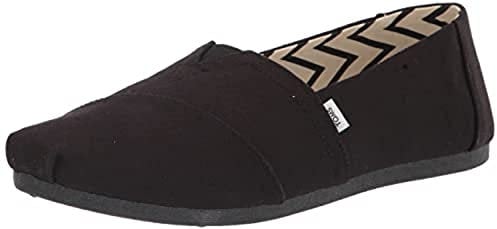 TOMS Damen Alpargata aus recycelter Baumwolle Flache Slipper, SCHWARZ, 37 EU