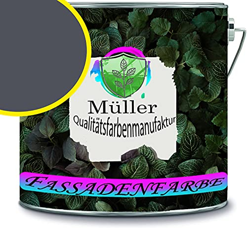 Fassadenfarbe mit Lotuseffekt hochwertige Silikonharzfarbe Sockelfarbe RAL 7015 Schiefergrau // Müller Qualitätsfarbenmanufaktur