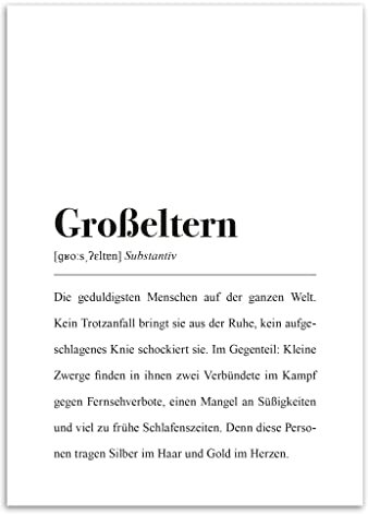 Großeltern Definition: DIN A4 Plakat