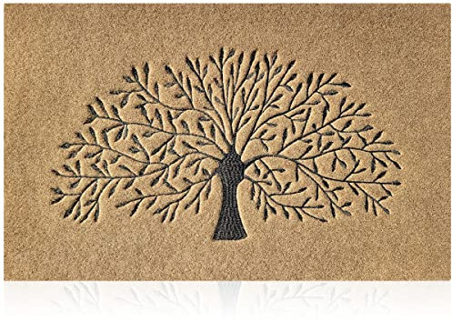 AOAOPQ Welcome Mats for Front Door Mats Inside Outdoor Mat with Non Slip Rubber Backing for Entrance Entryway Hallway Kitchen Easy to Clean 40x60 cm Brown