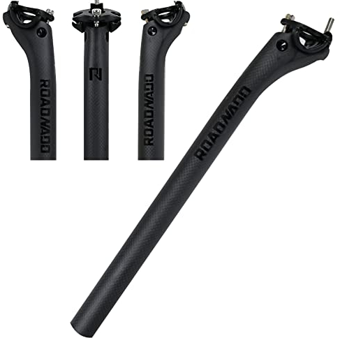 ROADNADO Vollcarbon Fahrrad Sattelstütze Carbon Sattelstütze 27.2/30.8/31.6 X 350mm 400mm ultraleichte Fahrrad Sattelrohr Geeignet Für MTB Fahrrad Mountainbike Schwarz Matte