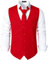 PARKLEES Gilet de smoking pour homme, style hipster, style urbain, affaires, formel, coupe ajustée, Rouge, L