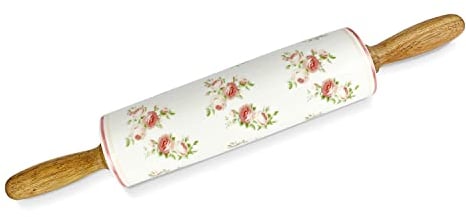 Nada Home Nudelholz Wolken aus Stoff aus Holz und Porzellan Shabby Chic Annette Blumen 5310