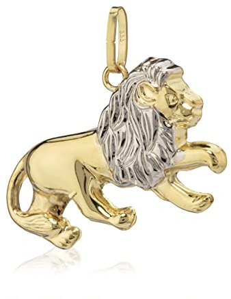 NKlaus König der Löwen 8 Karat Gelb Gold 333 Tier Kettenanhänger 23x15,4mm Amulett 5949