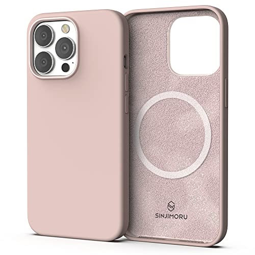 Sinjimoru 4-lagige iPhone 13 Silikon Hülle für MagSafe, Magnet Handyhülle als iPhone Schutzhülle kompatibel mit MagSafe Zubehör für iPhone 12 & 13 Reihe. Silicone Case for MagSafe Pink