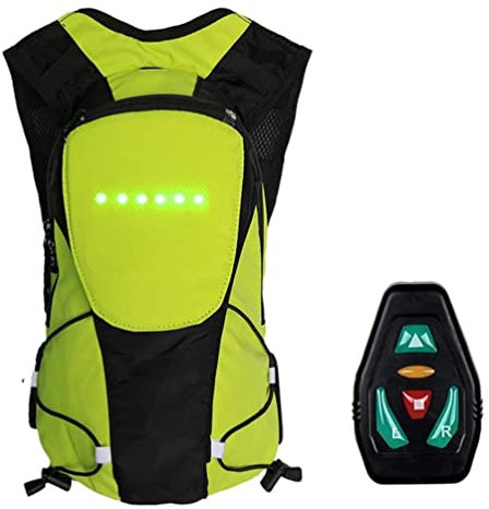 LiLiTok LED-Signalleuchte Rucksack, reflektierender Rucksack mit Blinklicht USB wiederaufladbar, Fernbedienung Sport Rucksack für Radfahren/Camping/Wandern