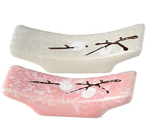 2pcs Chopsticks Holder Plum Blossom Chopsticks Rest Ceramic Chopstick Stand Japanese Style Chopsticks Rest