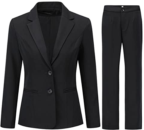 YYNUDA Tuta da donna elegante da lavoro, sciancrata | risvolto con due bottoni sul davanti, taglio sciancrato, tessuto elastico, liscio al tatto, per lavoro, ufficio