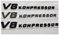 MSEURO Chrom/Matt schwarz/glänzend schwarz V8 Kompressor. Buchstaben Abzeichen Emblem Embleme Aufkleber Aufkleber Fit for Mercedes Benz AMG V8KOMPressor. (Size : Chrome)