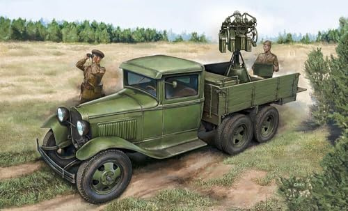 HobbyBoss 384571-1/35 GAZ AAA mit Quad Maxim AA-Gun - Maßstab 1:35