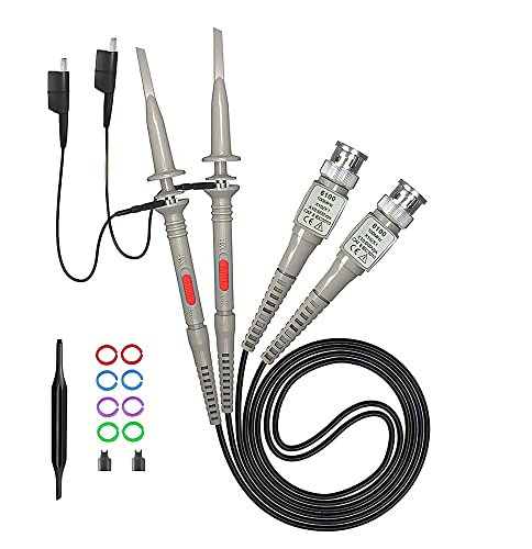 2 Stück Oszilloskop Probe Kit, P6100 100MHz 10: 1 und 1: 1 Präzisions BNC Oszilloskop Tastkopf, Umschaltbarer Hochpräziser Scope Oscilloscope Clip Probes für Oszilloskop