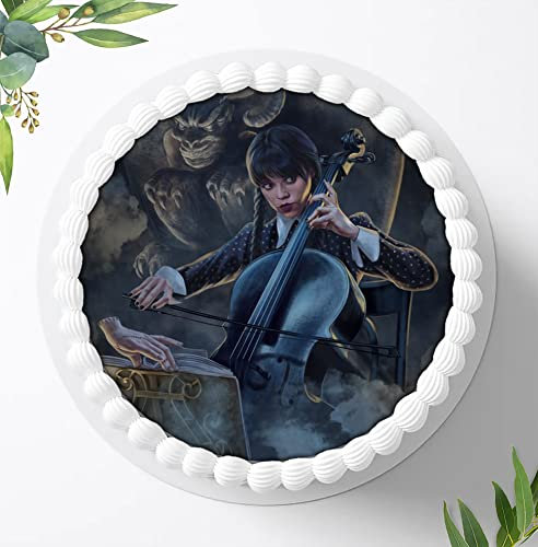 Für die Geburtstags Torte, Zuckerbild kompatibel mit: Wednesday Tortenbild, Essbares Foto für Torten, Fondant, Tortenaufleger Ø 20cm, 1390z