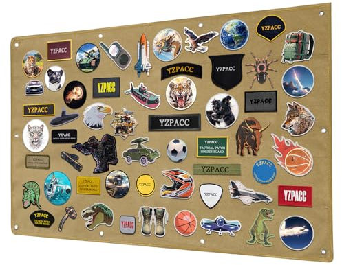 Yzpacc Taktisches Aufkleber Displaybrett, faltbares Panel mit Schlaufenoberfläche zur Aufbewahrung und Ausstellung von militärischen Kampf und Motivationsaufklebern für Armeeangehörige