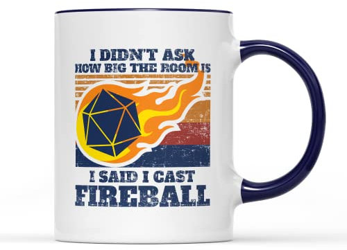 Willow Gifts I Said I Cast Fireball Colbolt Handle Tea Coffee Cup - Funny Dungeons & Dragons D&D Fantasy Role Play Game Dungeon Master Gift Present Home Kitchen Decor (Red Handle)