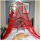 Yurosiay Universal Kuppel Moskitonetz Prinzessin Moskitonetz Dome Moskitonetz Zum Aufhängen Moskitonetz Reisen Einfache Installation Mückennetz Bett für Doppelbett Einzelbett Rot